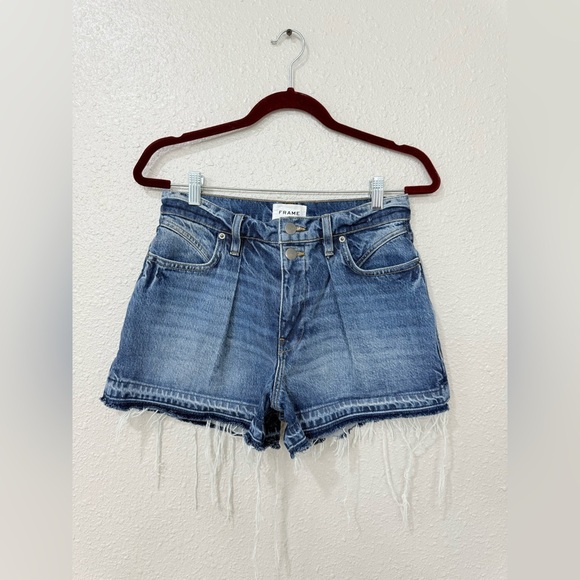 FRAME Mosaic Flare Shorts Size 27 - Picture 2 of 11